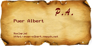 Puer Albert névjegykártya